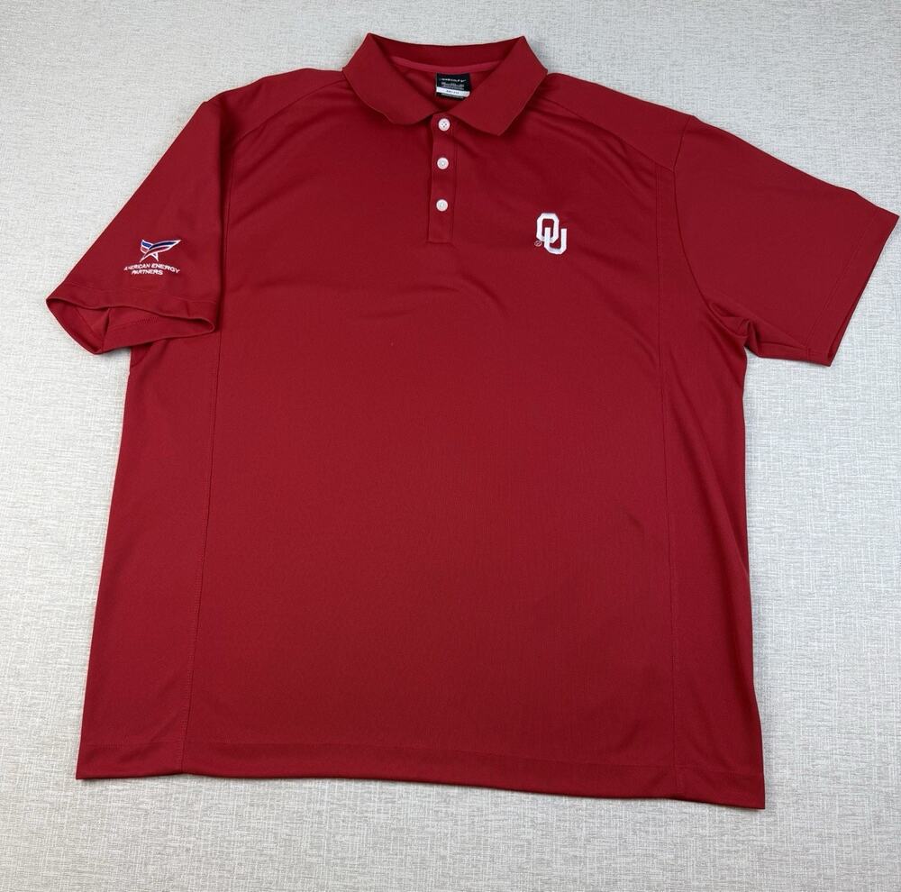 Nike Golf OU Sooners Polo Men’s XXL Red Dri-Fit American Energy Partners